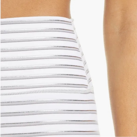 Spiritual Gangster Grey Metallic Stripe High Waist Leggings - Picture 2 of 12